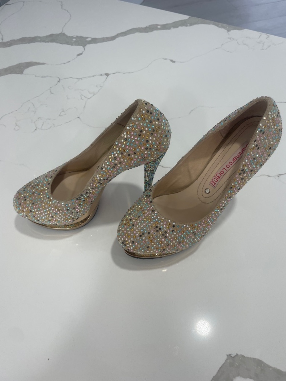 Gianmarco Lorenzi Women's Glitter heels Multicolor stones sparkly - Picture 5 of 16